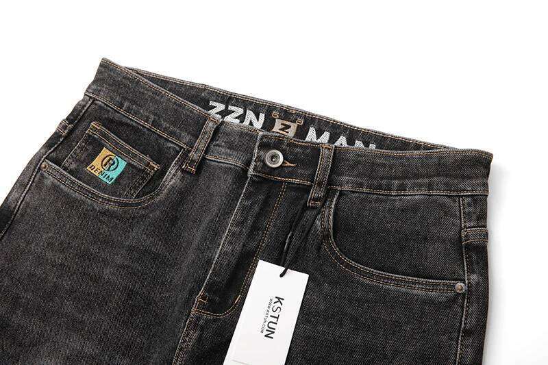 KSTUN 2025 New Men's Jeans Stretch Slim Straight High Quality Brand Male Denim Pants Mens Clothing Fashion Man Trousers Z260225