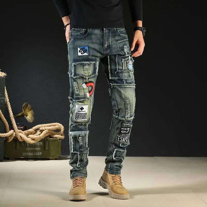 Trousers New Rock Work Wear Straight Jeans for Men Hip Hop Man Cowboy Pants with Pockets Casual Harajuku Classic Aesthetic Denim Z260225