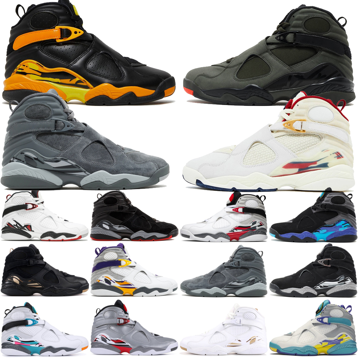 VIII Playoff Mens Basketball Shoes Aqua Chrome South Beach Black 8s Cool Grey Take Flight Trophy Black Samurai Raid Gunsmoke 8 Men Sports Sneakers Trainer