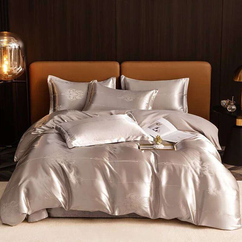 High End Jacquard European Wedding Bedding American Satin Double Duvet Cover H260311 - view 5