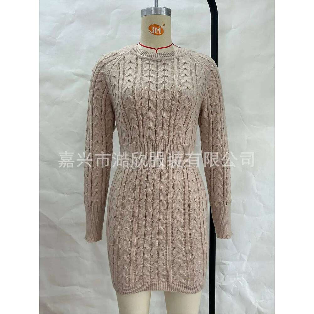2025 Autumn Winter Women Sweater Dress O-neck Long Sleeve Bodycon Mini Dresses Casual Slim Female Knitted Outwear Z260311