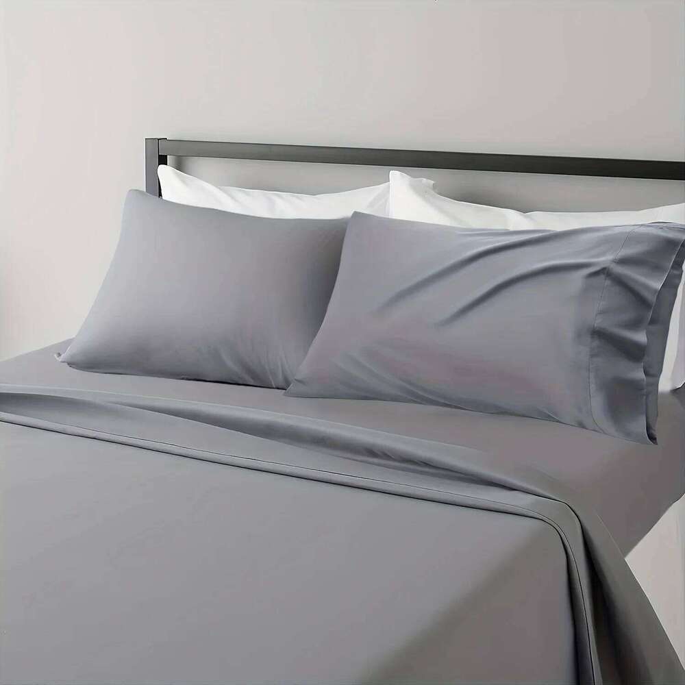 3/4 Piece Sheet Set Breathable & Cooling Hotel Bed Sheets Extra Soft Easy FITTED FLAT SHEET PILLOWCASES H260311 - view 4