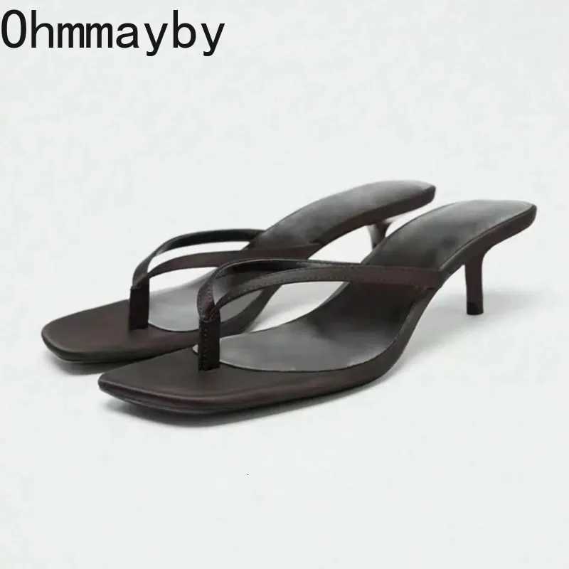 Fashion Clip Toe Low Heel Women Ladies Elegant Beach Slides 2026 New Designer Summer Shoes K260311