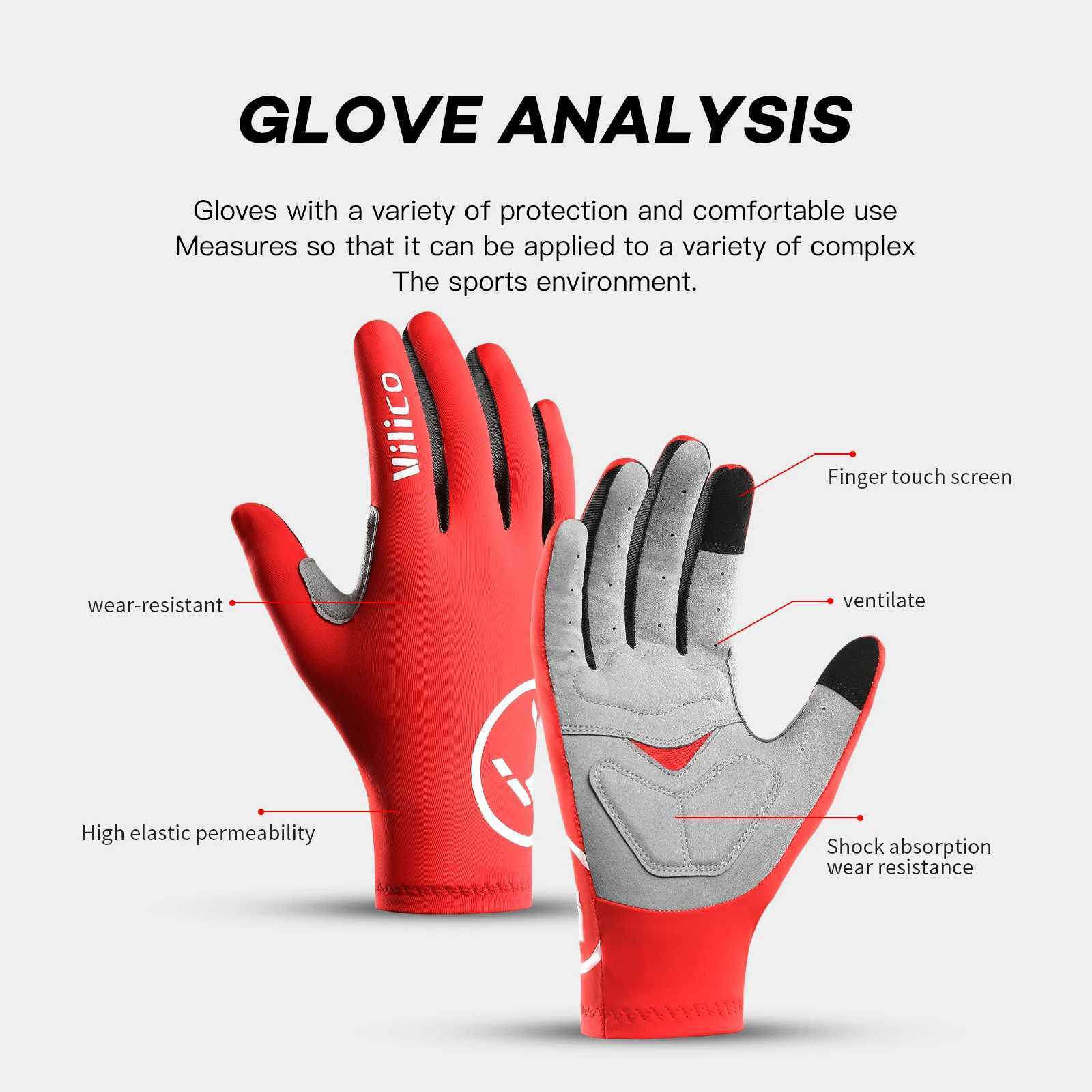 Touch Screen Long Full Fingers Half Fingers Gel Sports Cycling Gloves MTB Road Bike Riding Racing Women Men Bicycle Gloves M260311