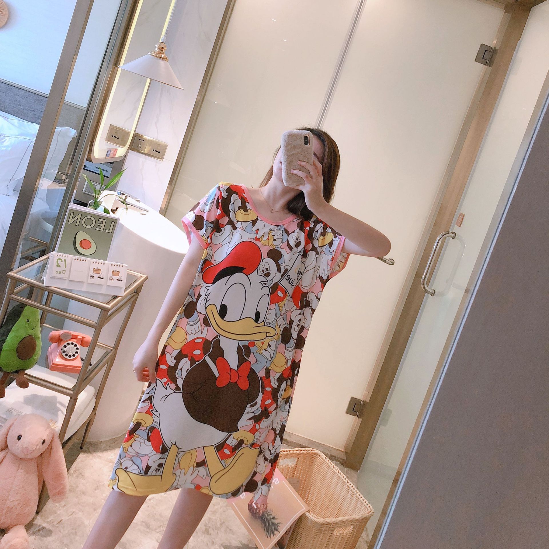 B1465-Chic Dorm-Friendly Cotton Blend Pyjamas for Girls: Comfortably Cozy Bedtime Ensemble