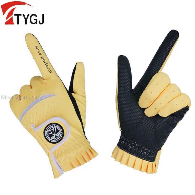 Ttygj 1 Pair Gloves Woman PU Leather Soft Gloves Ladies Anti-Slip Granules Sports Mittens Elegant Right Left Hand Aids M260311