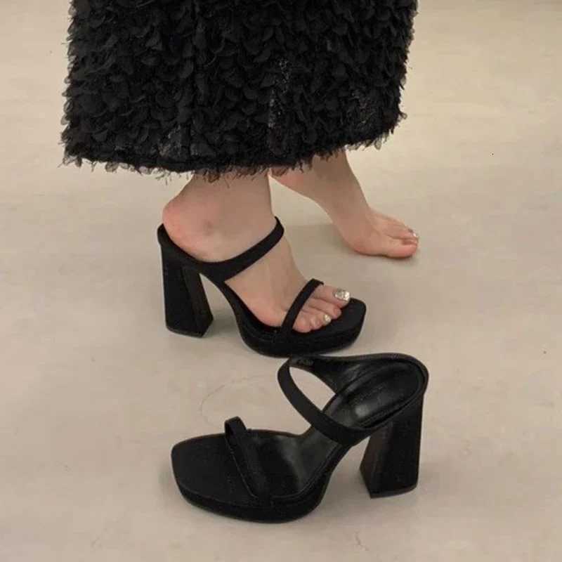 Waterproof Platform Summer Fairy Sle Open-Toe Sandals Square Head Womens oes One-Strap High Heel Elely Slip-On K260311