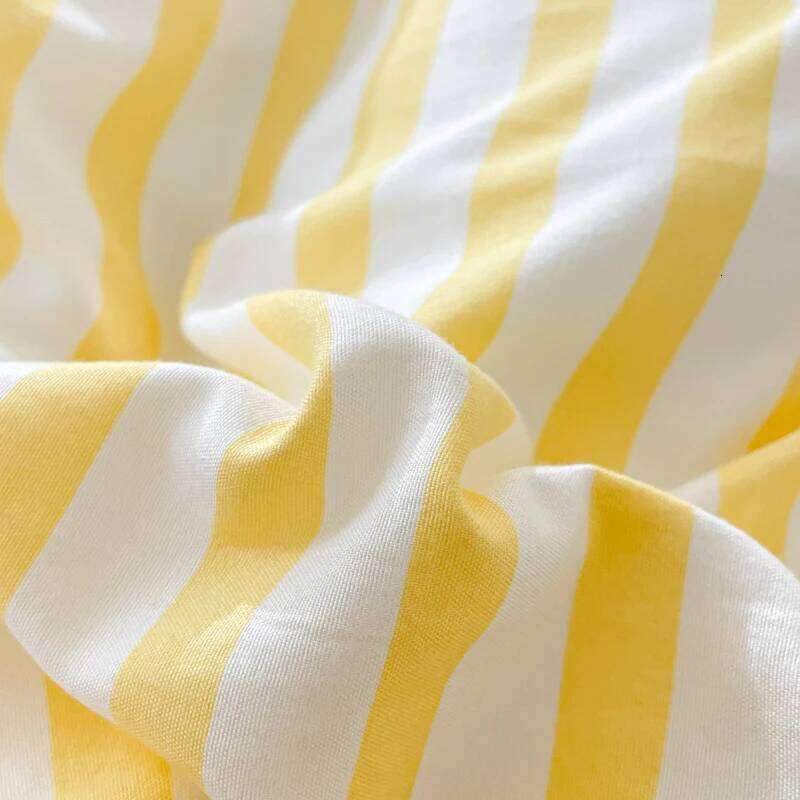 3pcs Yellow Stripe Duvet Modern Geometry Bedding Set Fashion Home Comforter Polyester Quilt Cover with 2 Pillowcases H260311