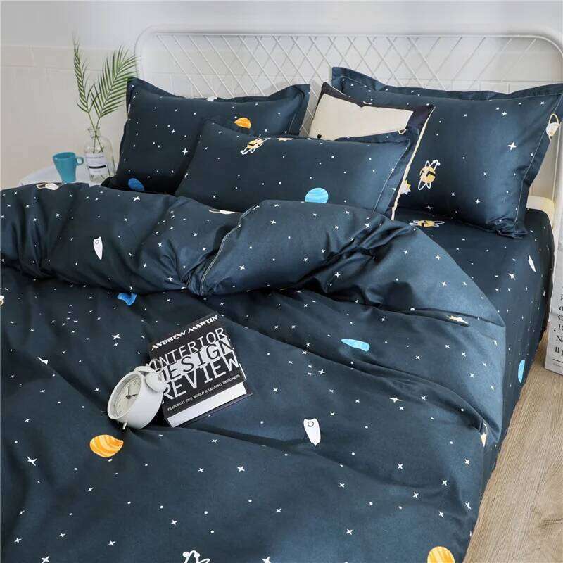 Universe Outer Space Duvet with Zipper Closure, Galaxy Planet Bedding Quilt Cover Set for Teen Kids Boys Girls Adult H260311 - view 6