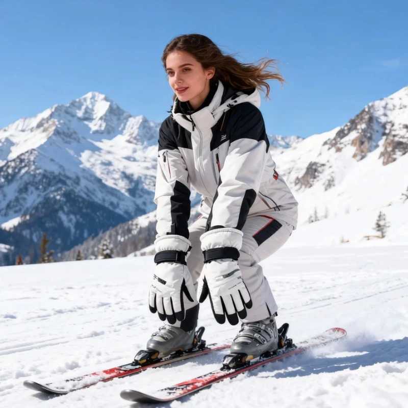 Winter cycling outdoor gloves warm and anti-slip womens skiing gloves thickened cold-proof gloves M260311