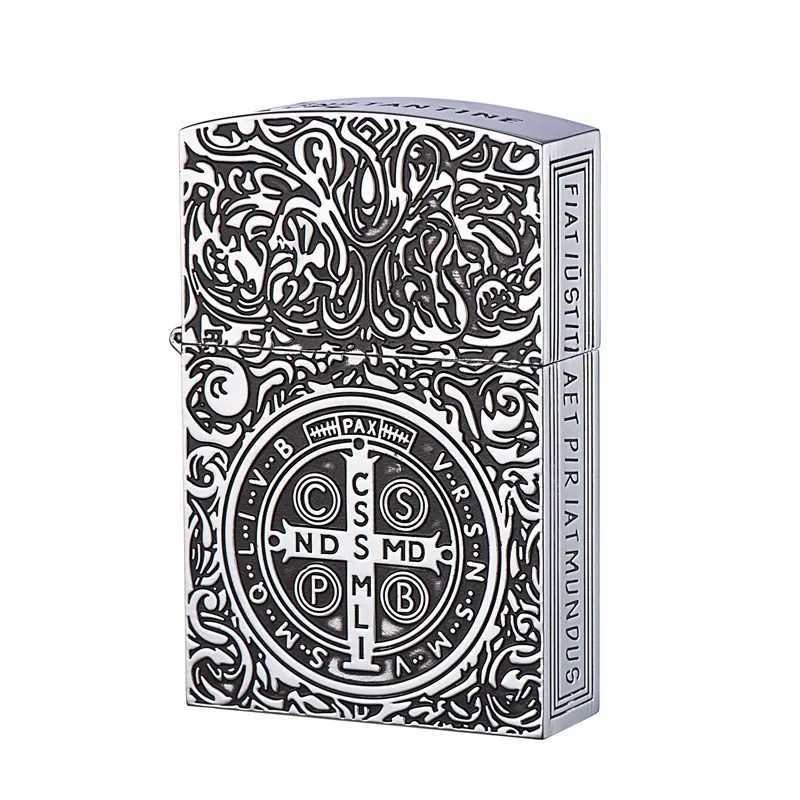 Z91178 large version Constantine copper shell fuel lighter heavy armor windproof lighter mens gift N260311
