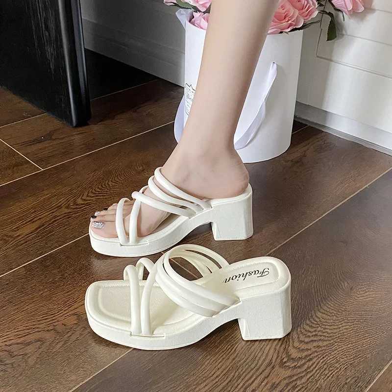 Womens High Heel Summer Outdoor Wear Increase Height Anti-Slip Sandals Fashion Slope Heel Single Strap Shoes K260311