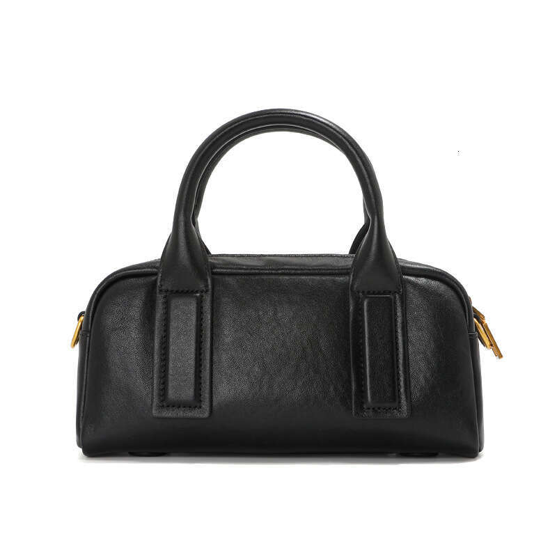 Luxury Shoulder Bags Totes Boston Made Of Top Layer Cowhide Genuine Leather Vintage Fashion Handbag Bowling Bag Shoulder And Crossbody Small Square Fo