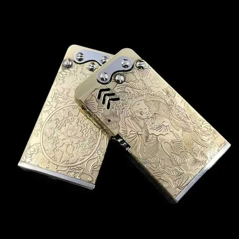 The Sixth Generation Ultra-thin Series Brass Oil Lighter Is A Personalized Fashionable and Trendy Gift for Men Lighters Smoking N260311