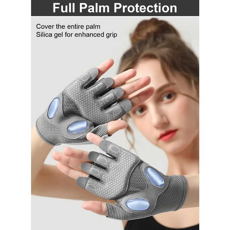 For Sport Fitness Half Finger Gloves Men Women Palm Thickening Non-slip Shock Absorption Wear Barbell Training M260311
