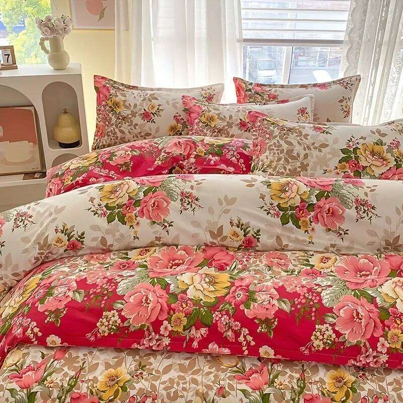 Floral with Zipper Closure - 3 Piece Bedding Set Includes 1 Duvet Cover and 2 Pillowcases H260311 - view 5
