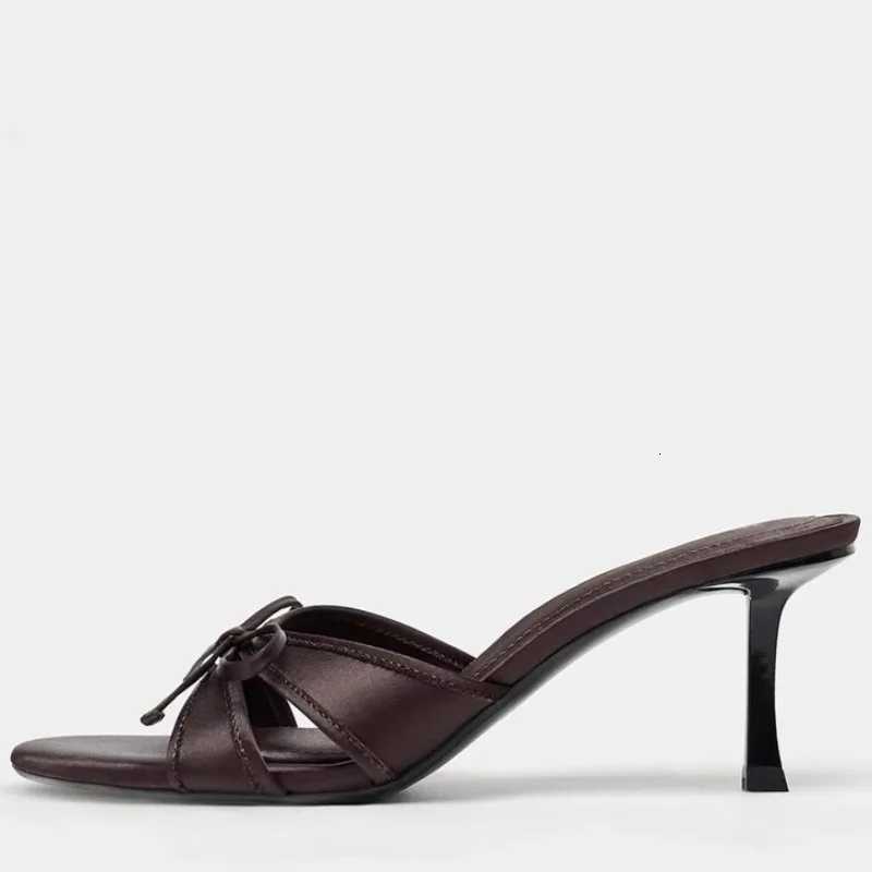 2025 New Sexy Summer High Heel Women Fashionable Exquisite Butterfly-knot Open Toe Slide Ladies Party Dress Sandals K260311