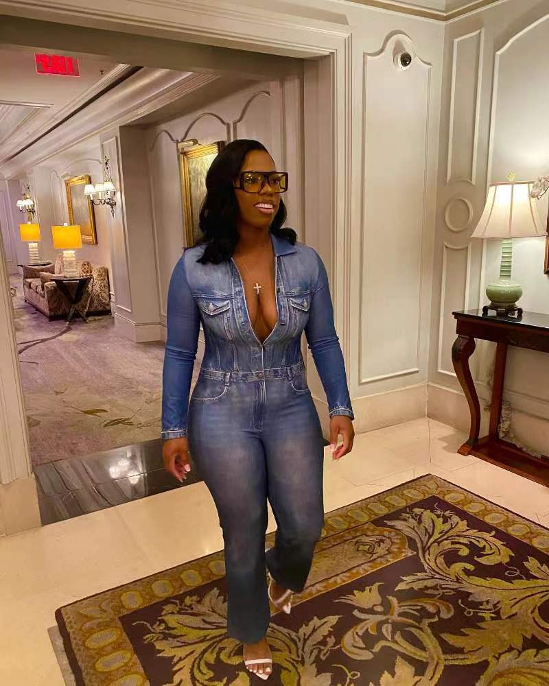 Women's Tracksuits Nibber Sporty Letter Leopard 2 Piece Set Women Denim Set Flare Pants Casual Matching Stretch Streetwear Skinny