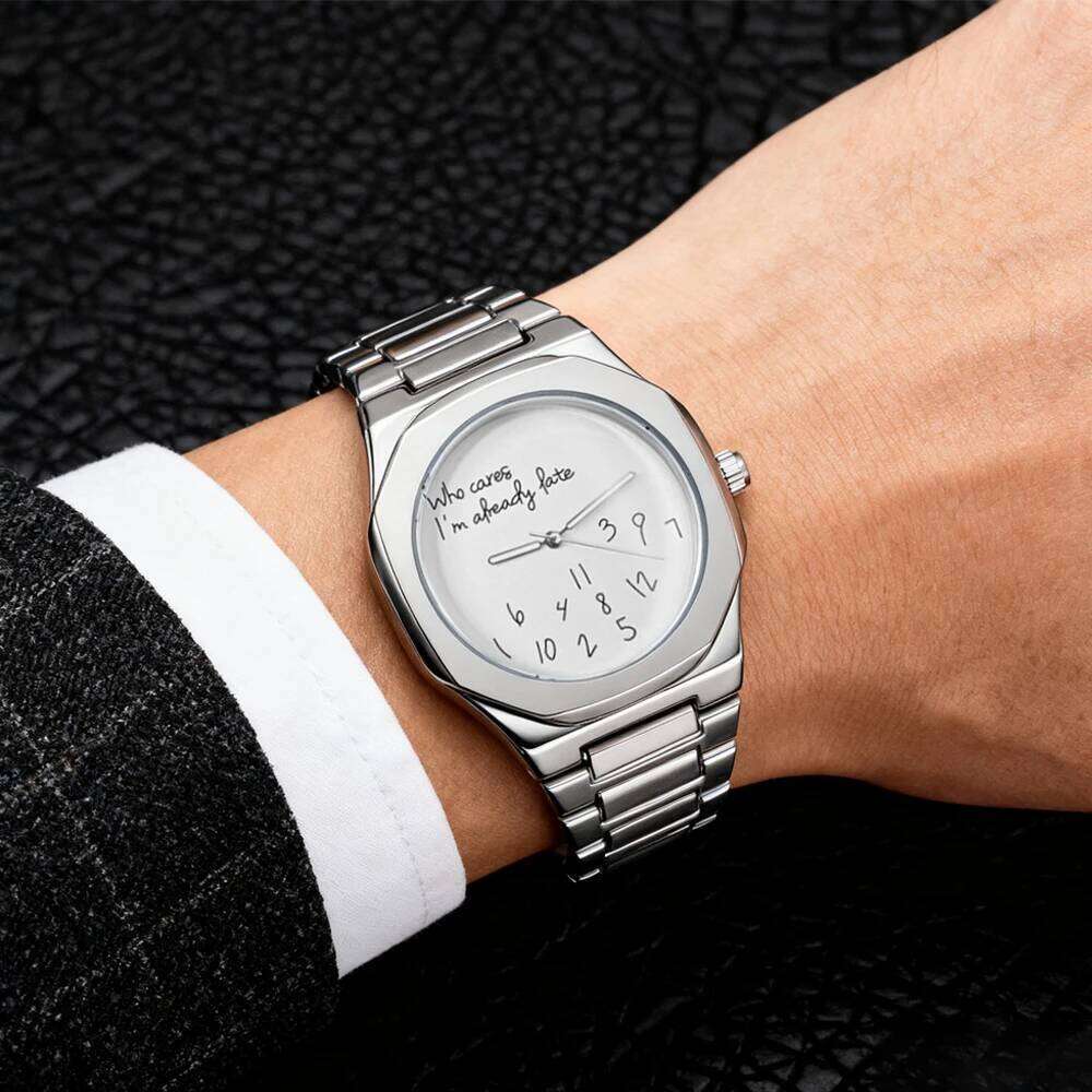 Fashion Luxurious Exquisite Elegant Men Classic Business Casual Arabic Digital Steel strip Quartz Noctilucent Watch