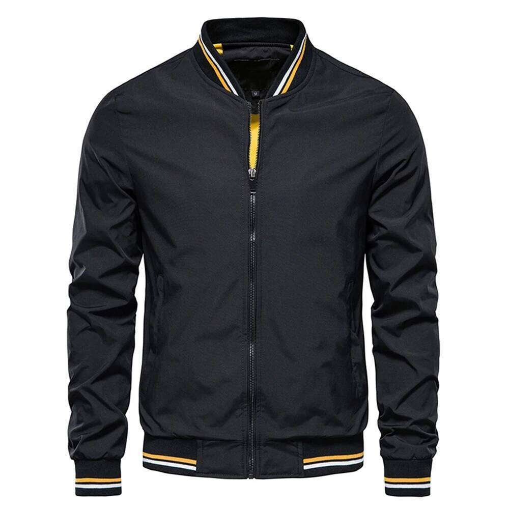 Spring Summer Bomber Jacket Black Casual Slim Fit Baseball Mens New Autumn Fashion High Quality Jackets for Men 26H0311
