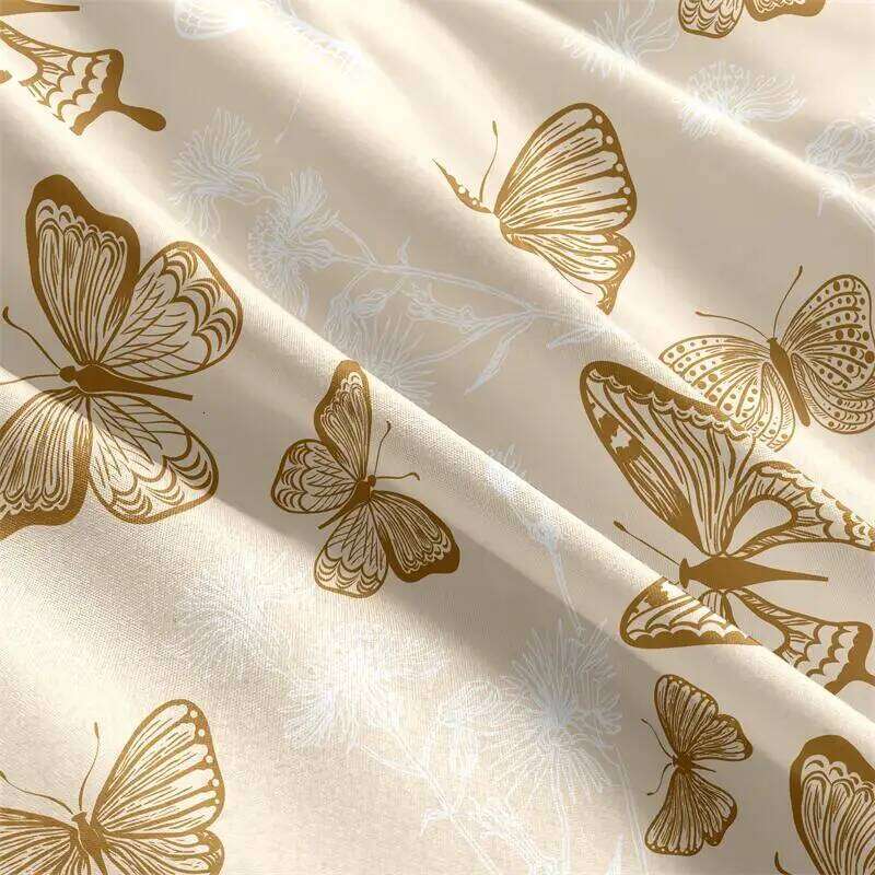 4pcs Butterfly brushed Fitted sheet+flat sheet+pillowcase set skin friendly breathable Queen Size Flat bed sheet Pillowcases H260311