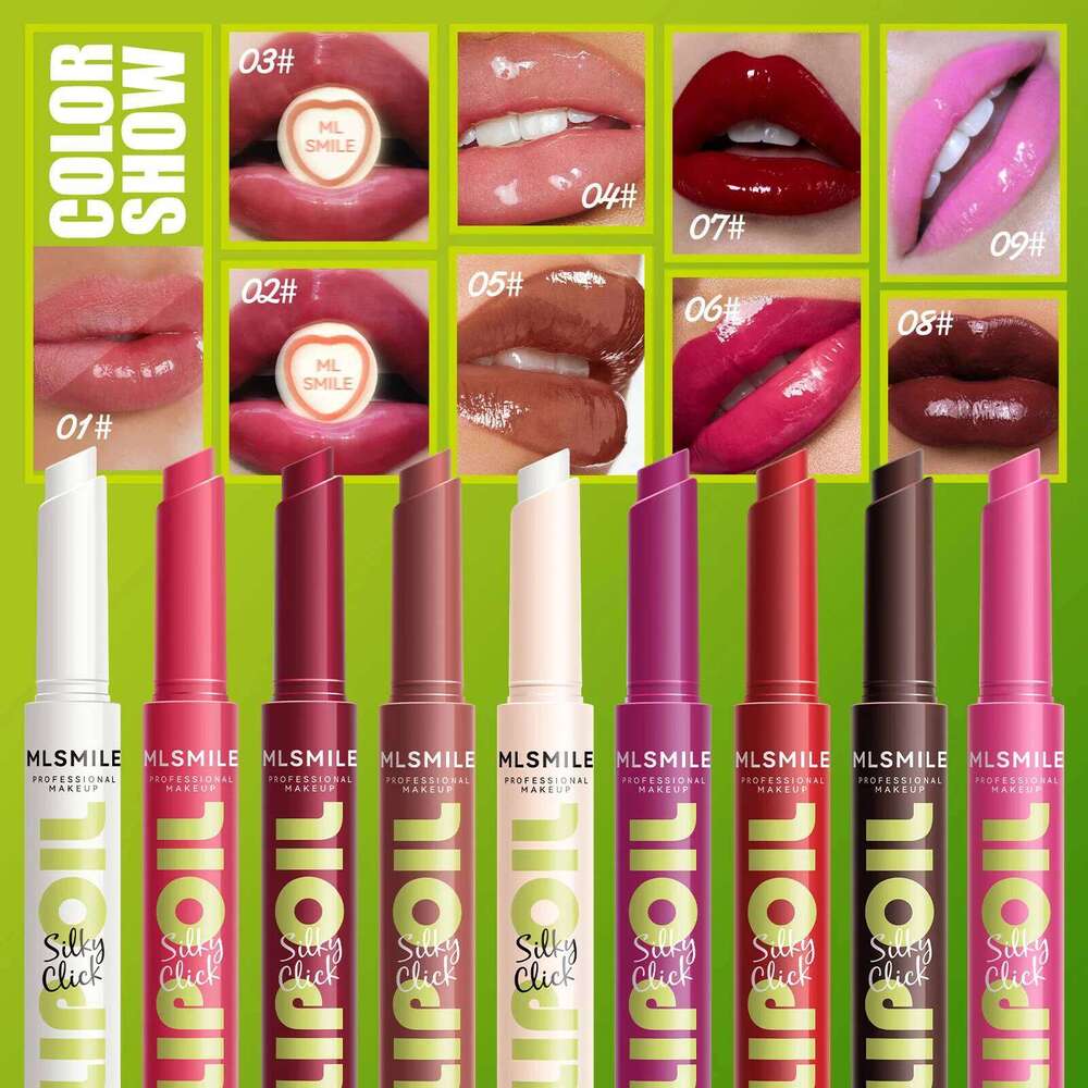MLSMILE 3pcs/set Press Lipstick Solid Long-lasting Easy Color Moisturizing Pearl Mirror Lip Gloss W260311