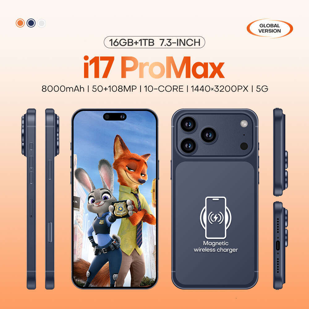 Famous brand cross-border new product i17 ProMax Android smartphone 7.3-inch 16+1T phone source factory can send on behalf CKS