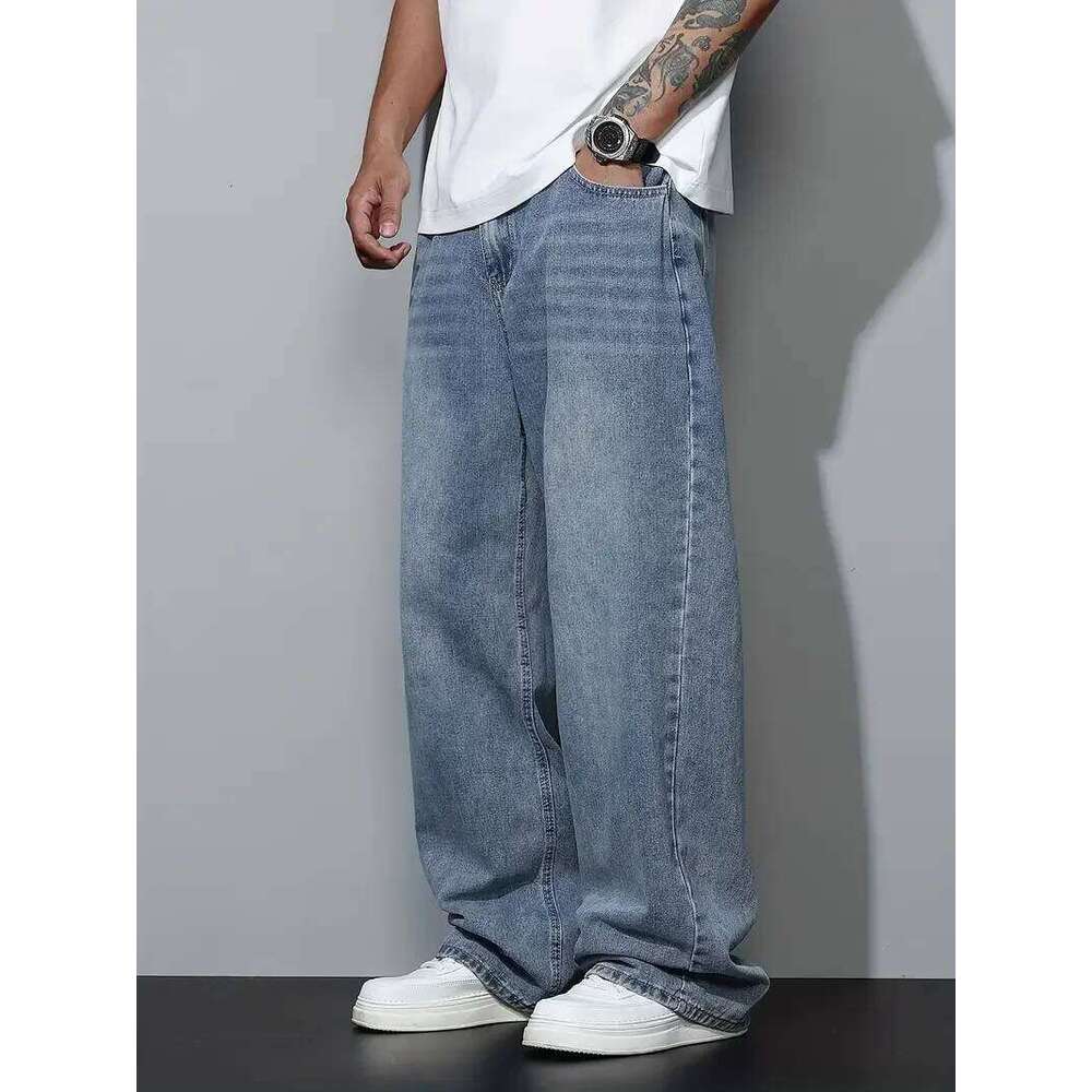 Men's Baggy Jeans Relaxed Fit Loose Straight Leg Trousers for Casual Streetwear Daily Oversized Denim Pants Z260225
