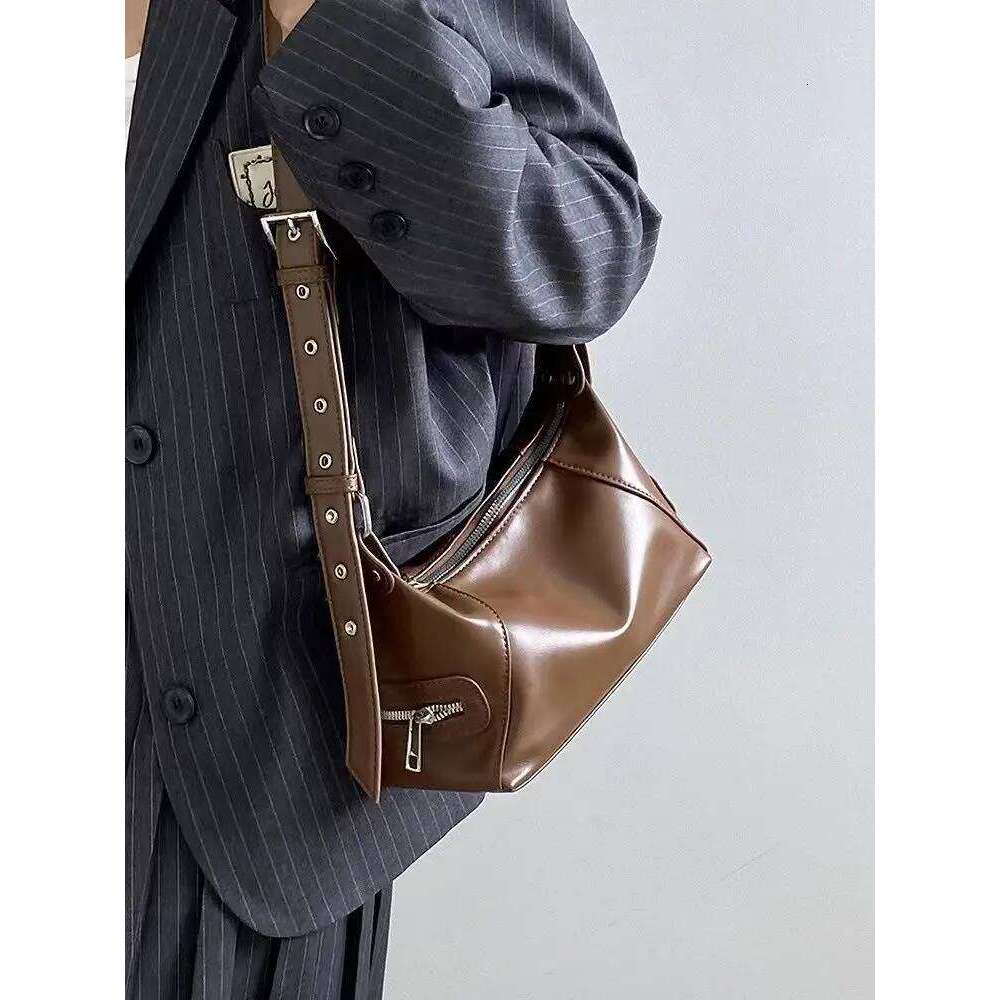 Vintage Thread Y2k Women's Shoulder Bags Cool Hot Girls Crossbody Underarm Bag PU Leather Female Handbags Fashion Purse XJ260311