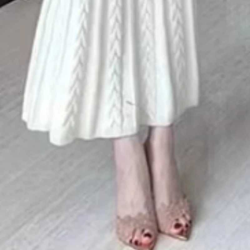 Pointed Banquet High Heels Women 2025 Spring New Arrival Embroidered Stiletto Shoes Champagne Gold Embroidered High Heel Sandals K260311