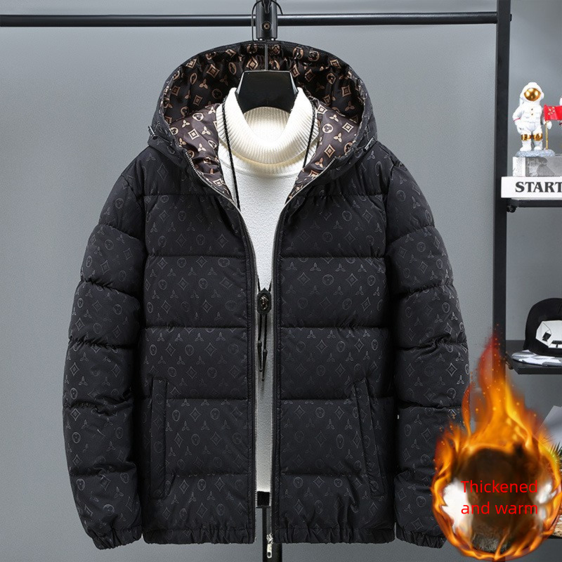 2026 Designer Light Luxury Trendy Brand Cotton Robe Men's Autumn And Winter Thickened Men's Cotton Robe Trendy Warm Bread Robe Cotton Coat M - view 8