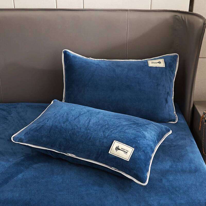 WOSRAT Warm velvet fitted sheet elastic mattress cover winter bedspreads 2 people double bed bedsheet king size 160x200 H260311 - view 6