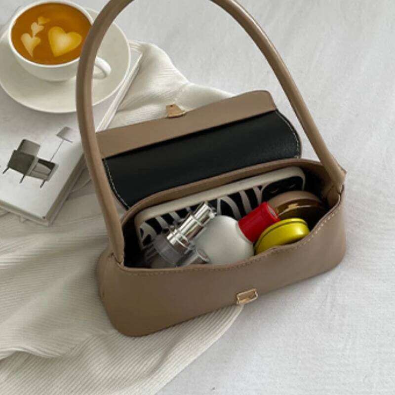 Women's Handbag Retro Underarm Fashion Simple Solid Color New Hand Shoulder Bag XJ260311