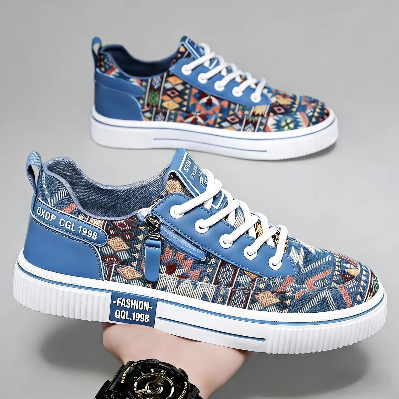 2026 Printed Canvas Men's Sport Shoes - Spring Breathable Fashion Design - Casual Sports Shoes - Men's Lightweight And Soft Sole - Casual Sh