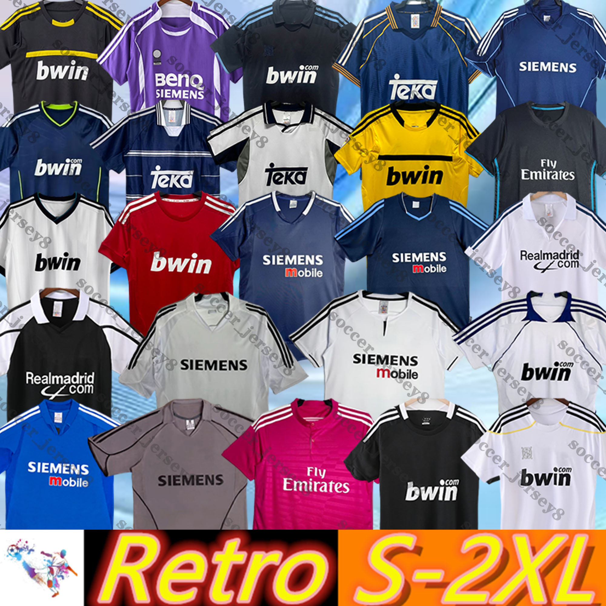 90 92 94 95 96 97 98 99 Reals Madrid soccer jerseys RONALDO RAUL FIGO Retro 00 01 02 03 04 05 KAKA REDONDO FIGO ZIDANE R.CARLOS 06 07 08 09 10 11 12 adult Vintage football shirta