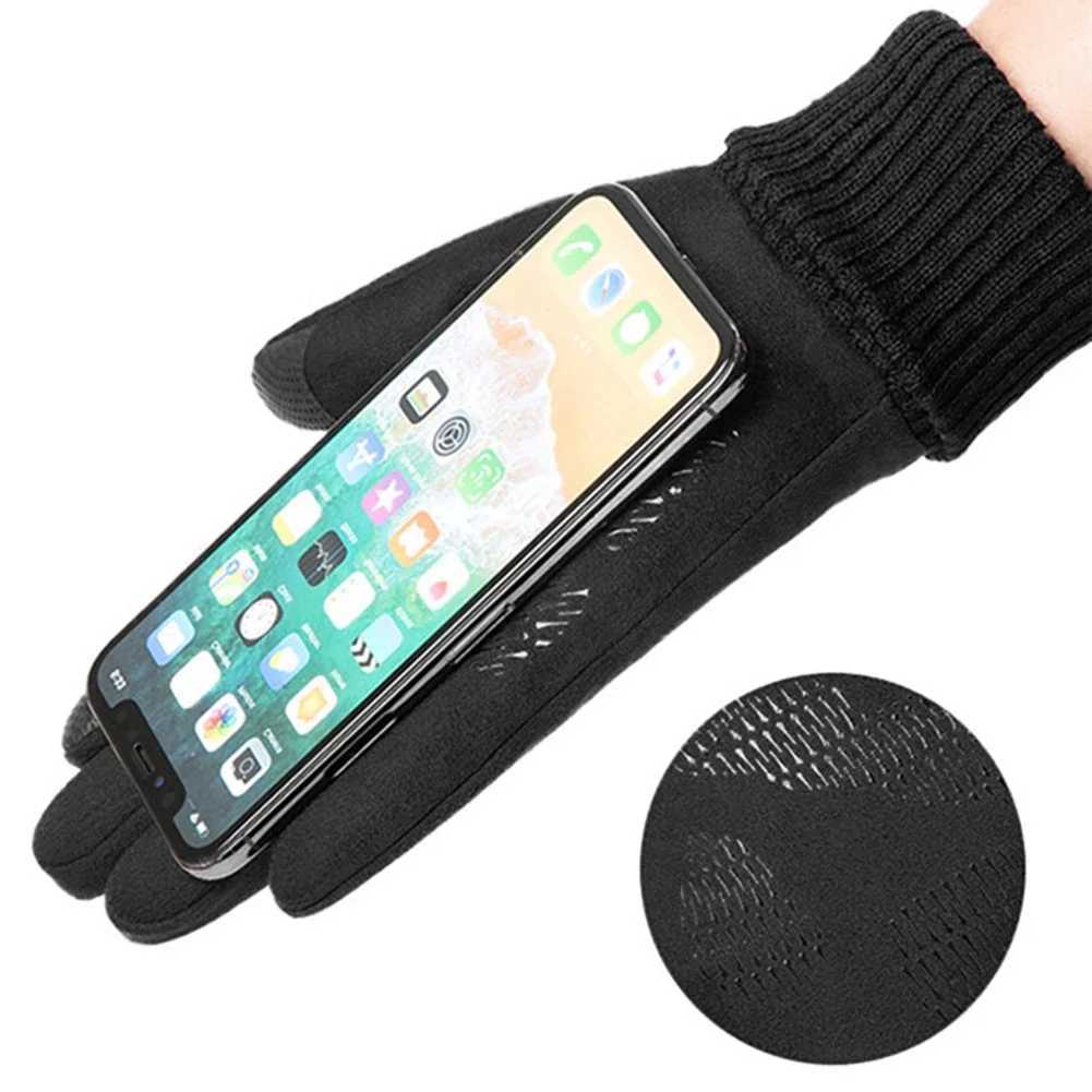 Touch Screen Electric Heated Hand Warmer Non-Slip USB Rechargeable Heated Motorcycle Gloves 2 Finger Heated Gloves for Women Men M260311