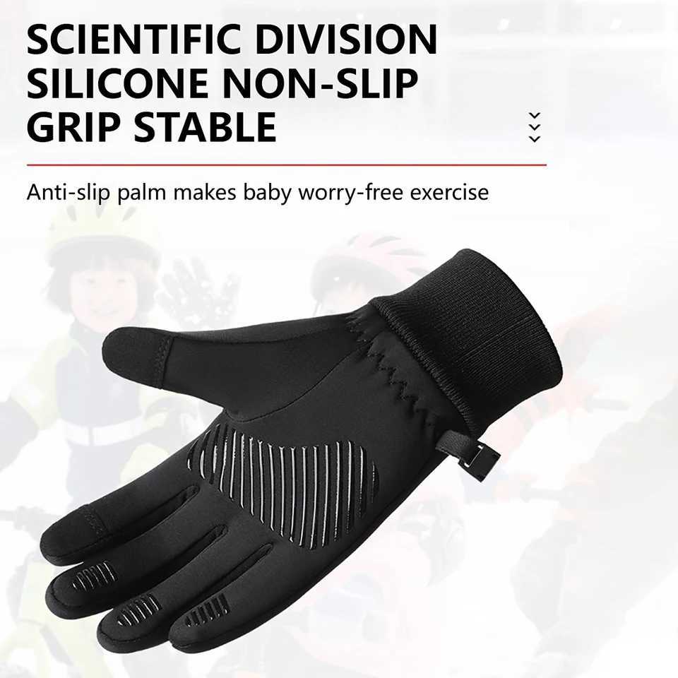 LOOGDEEL 1 Pair Kids Winter Gloves Anti-Slip Gloves for Kids Boys Girls Cycling Running Sports Outdoor Soft Warm Touchscreen M260311