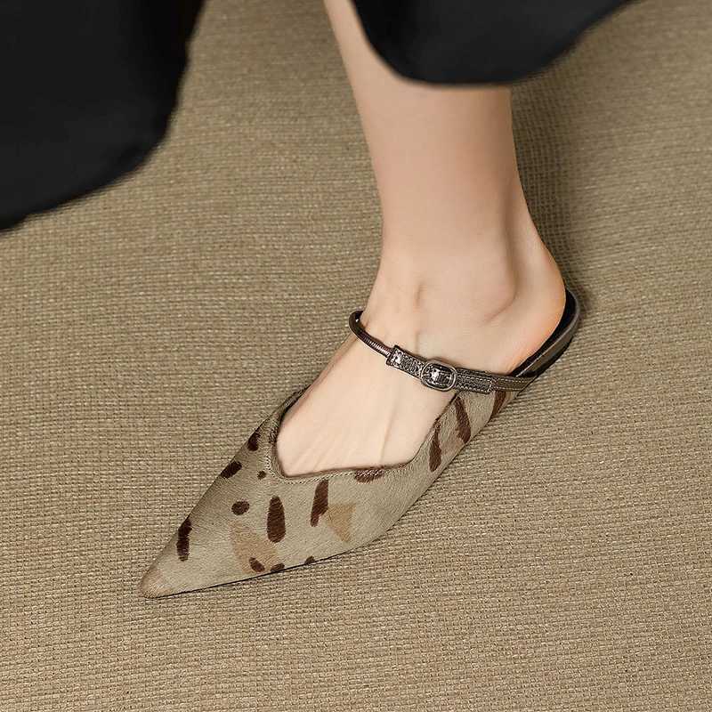Pointed Toe Women Flats Slippers Elegant Sandals Slingback Mules Shoes 2025 Summer Party Dress Slides New Trend Mujer De Zapatos K260311