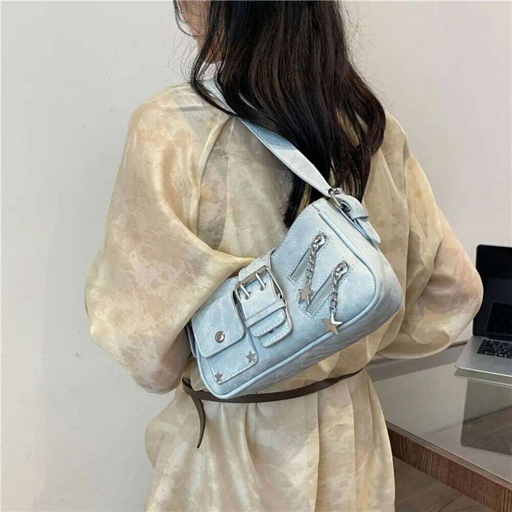 Fashion Handbag Y2K Underarm Rivet Star Spicy Girl Shoulder Armpit Retro Crossbody Bag Girls XJ260311