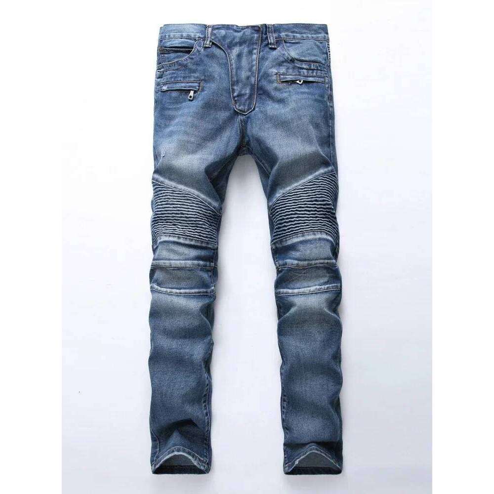 Jeans Men Long Pants Denim Pant High Waist Simple Zipper Splice Casual Regular Slim Fit Straight Trousers Autumn Winter Z260225