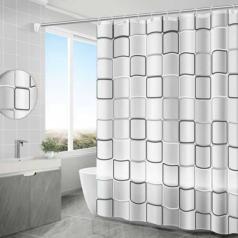 YL-38329 Shower Curtain, Waterproof and Mildew-proof, Bathroom/Toilet PEVA Partition Curtain, Curtain, No Drilling Required, Custom Made