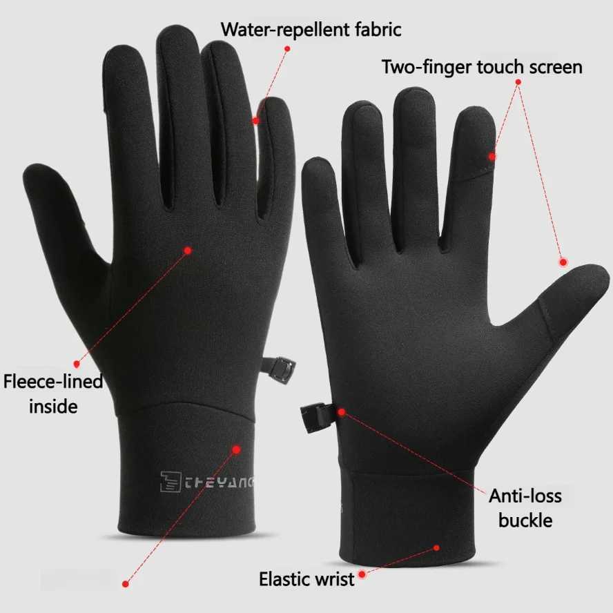 Full Finger Winter Thermal Touchscreen Cycling Gloves Waterproof Anti Slip for Outdoor Riding Running Skiing Fishing Men Women M260311