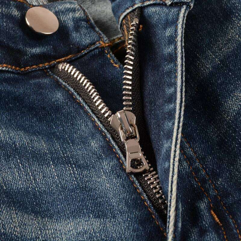 High Street Fashion New Men's Jeans with Wrinkles, Scratches, Nostalgic Elasticity, Slim Fit, Painted, Washed Blue Jeans, Hip Ho Z260225