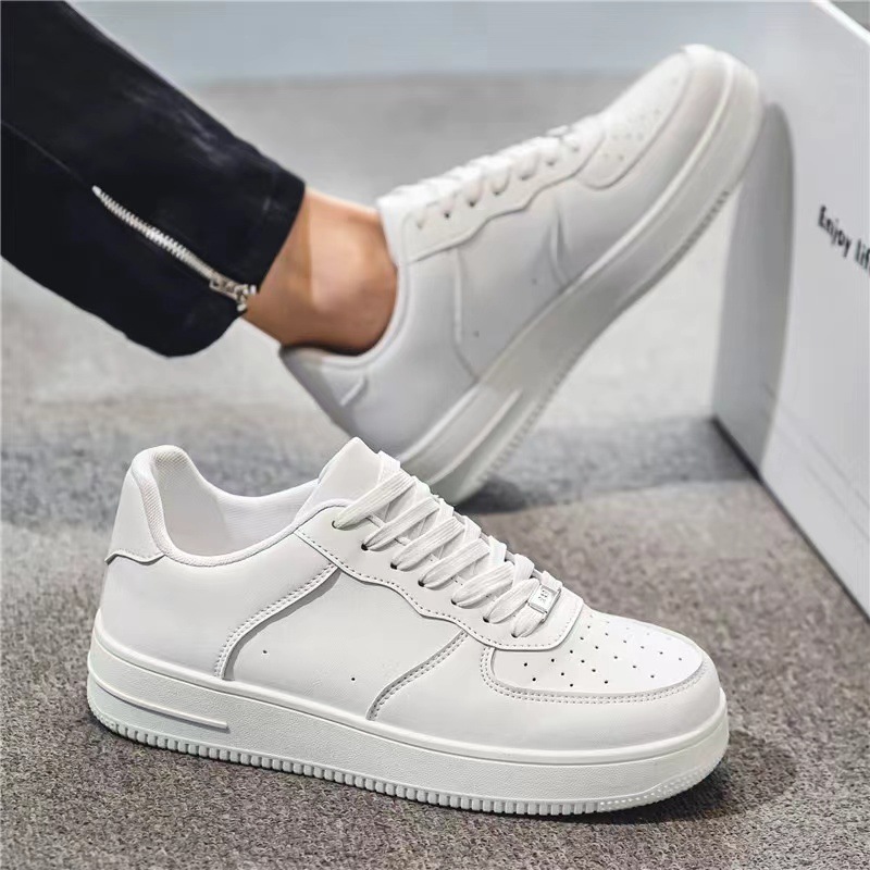 Plate Shoes Thick Soles Small White Shoes Spring Leisure Breathable Sports All Fashion Students Black Men'S Shoes