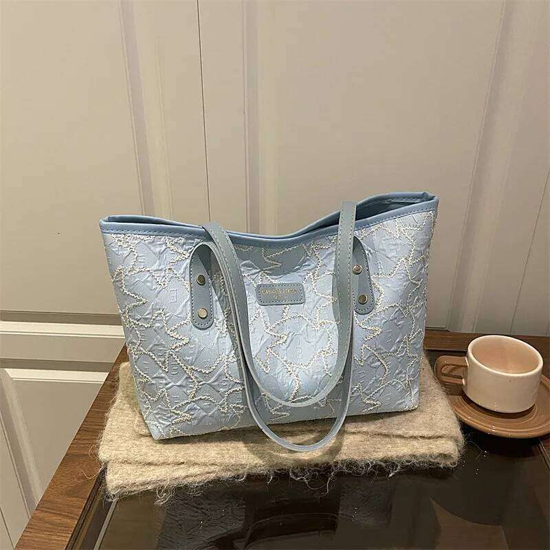 Casual Star Embroidery Women Shoulder Bags Large Capacity Ladies Tote Underarm Bag Daily Versatile Portable Female Handbags XJ260311