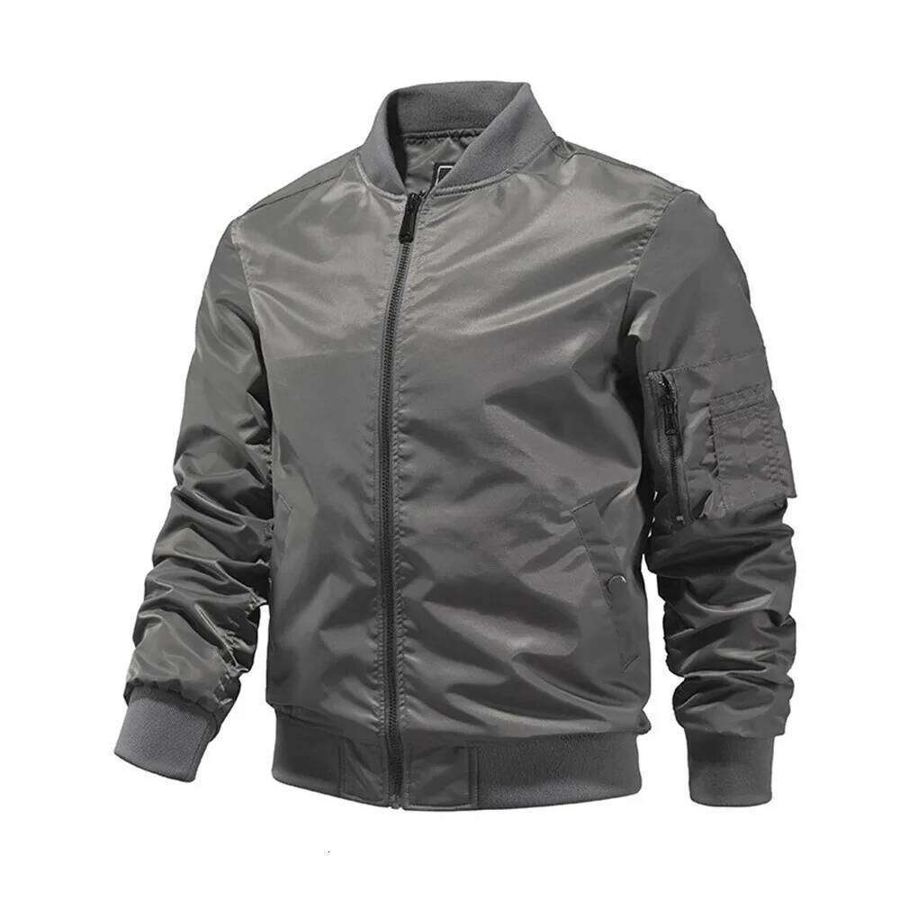 Spring Summer Bomber Jacket Solid Color Fashion Baseball New In Outerwears Jackets for Men S-5XL 26H0311