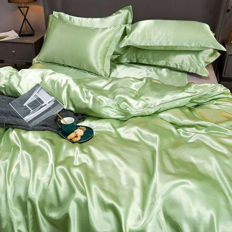 4pcs Pure Silk Bedding High End Quilt Bed Set Duvet Cover Bedsheet Pillowcases Natural Bedcloth Sets H260311 - view 5