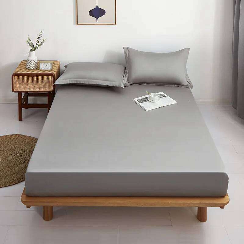 Solid 100% Pure Cotton Fitted Sheet Set Skin-Friendly Cozy Bedsheet Pillowcases King Twin Queen Full Size Bedding Protector H260311