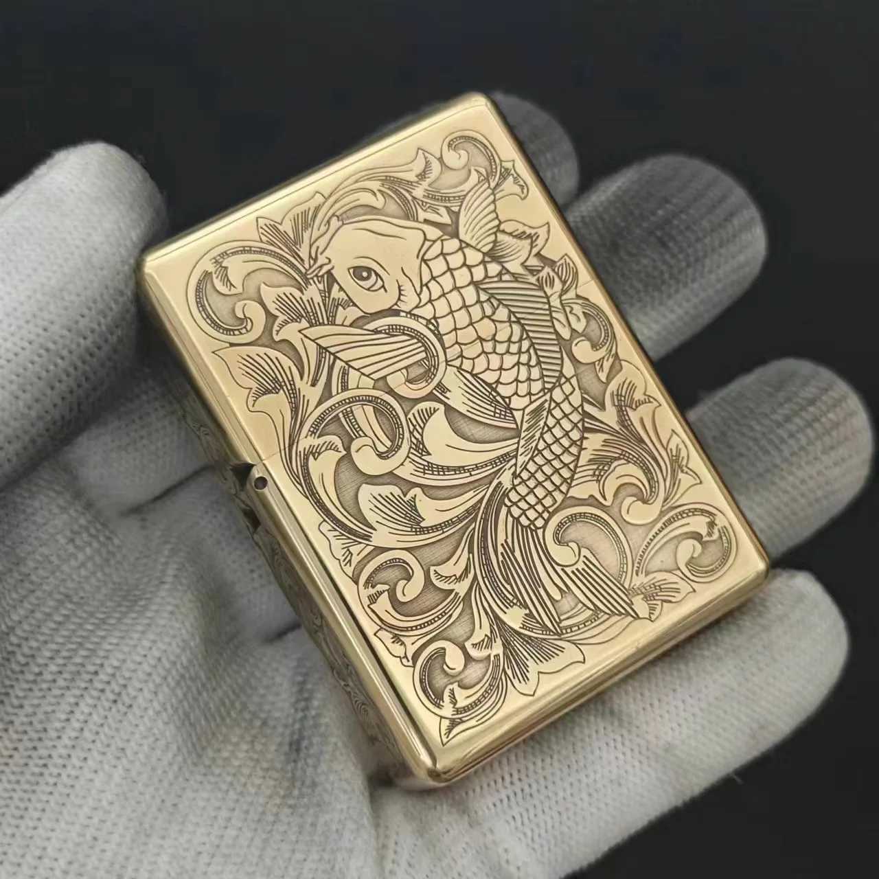 912 retro high-end waterproof sealed armored kerosine lighter 3/5 hinge metal cigarette lighter tool mens gift 150G N260311