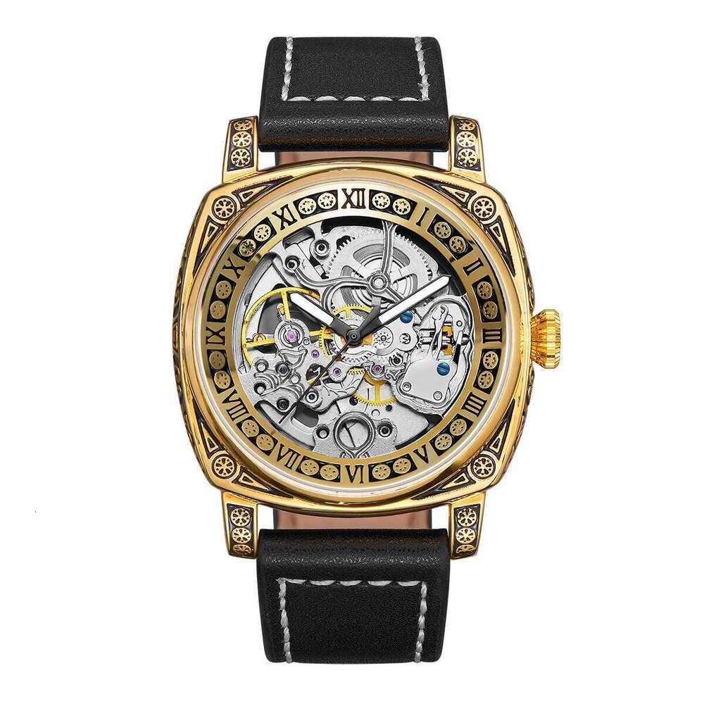 New hollowed out fashionable classic punk unisex mechanical watch